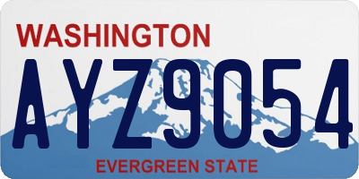 WA license plate AYZ9054