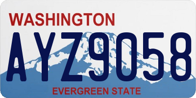 WA license plate AYZ9058