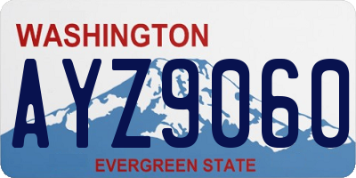 WA license plate AYZ9060