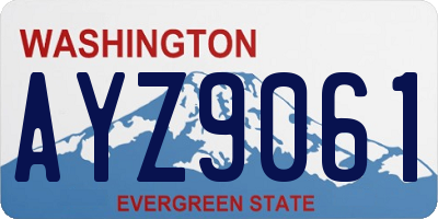 WA license plate AYZ9061