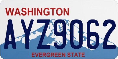 WA license plate AYZ9062