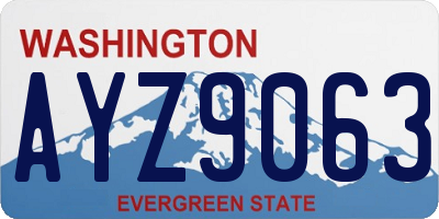 WA license plate AYZ9063