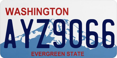 WA license plate AYZ9066