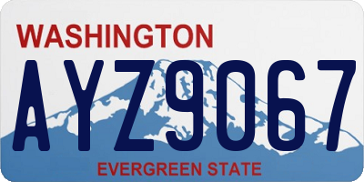 WA license plate AYZ9067