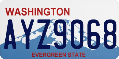 WA license plate AYZ9068