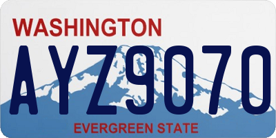 WA license plate AYZ9070