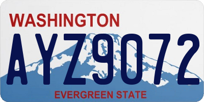 WA license plate AYZ9072