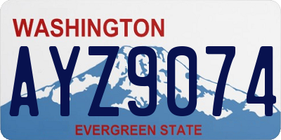 WA license plate AYZ9074