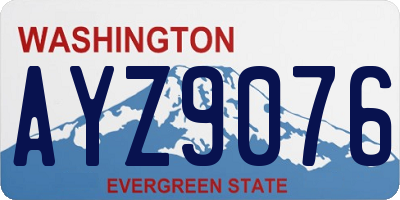 WA license plate AYZ9076