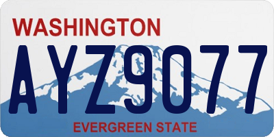 WA license plate AYZ9077