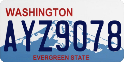 WA license plate AYZ9078