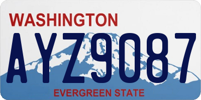 WA license plate AYZ9087