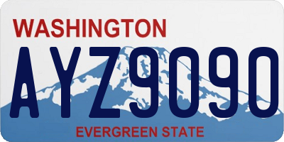 WA license plate AYZ9090