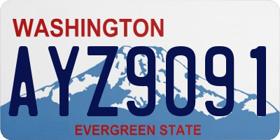 WA license plate AYZ9091