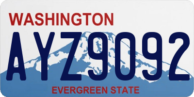 WA license plate AYZ9092