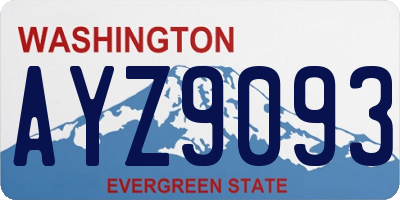 WA license plate AYZ9093