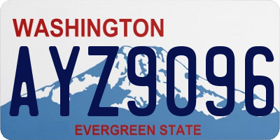 WA license plate AYZ9096