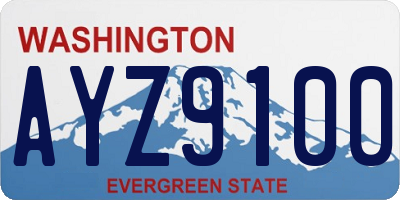 WA license plate AYZ9100