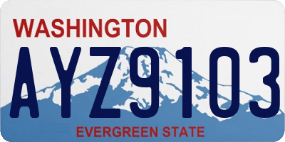 WA license plate AYZ9103