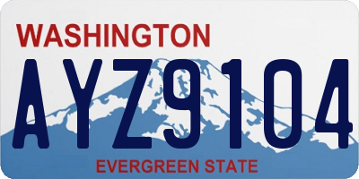 WA license plate AYZ9104