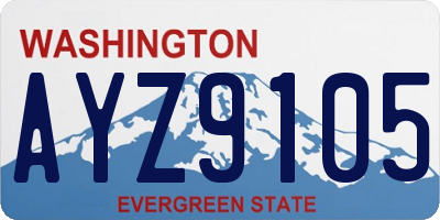 WA license plate AYZ9105