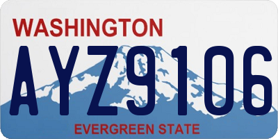 WA license plate AYZ9106