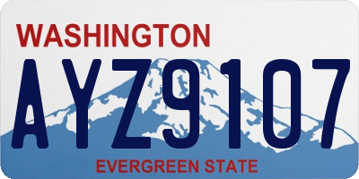 WA license plate AYZ9107