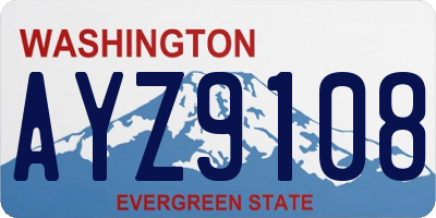 WA license plate AYZ9108