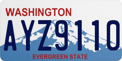 WA license plate AYZ9110