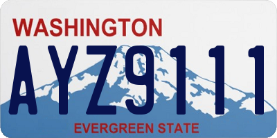 WA license plate AYZ9111