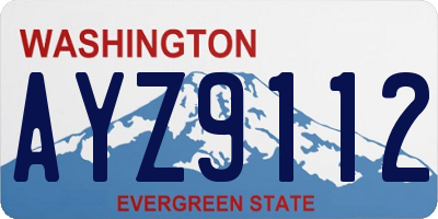 WA license plate AYZ9112