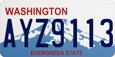 WA license plate AYZ9113