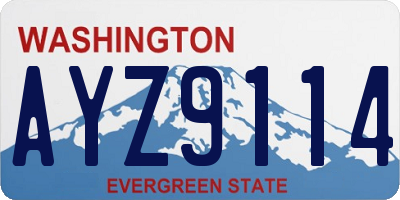 WA license plate AYZ9114