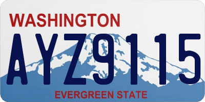 WA license plate AYZ9115