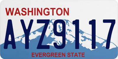 WA license plate AYZ9117