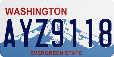 WA license plate AYZ9118