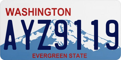 WA license plate AYZ9119