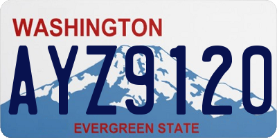 WA license plate AYZ9120