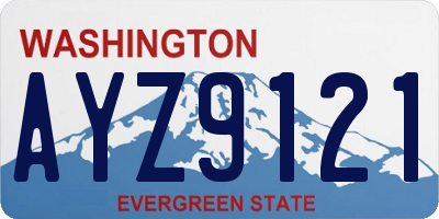 WA license plate AYZ9121