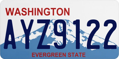 WA license plate AYZ9122