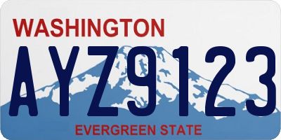 WA license plate AYZ9123