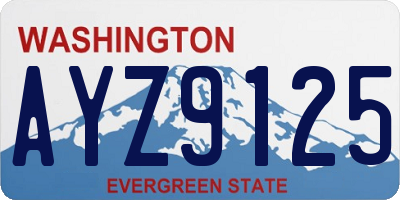 WA license plate AYZ9125