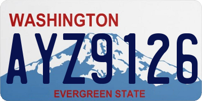 WA license plate AYZ9126