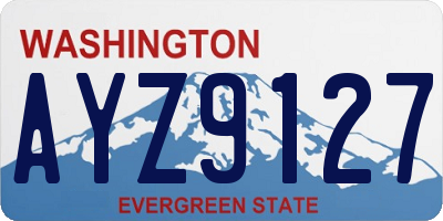 WA license plate AYZ9127