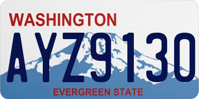 WA license plate AYZ9130