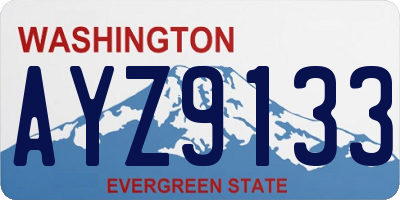 WA license plate AYZ9133