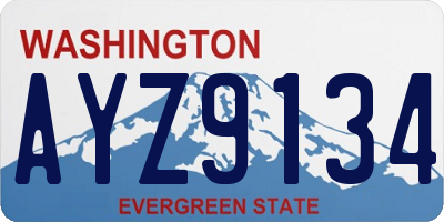 WA license plate AYZ9134