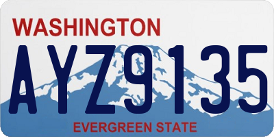 WA license plate AYZ9135