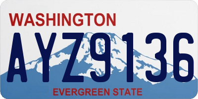 WA license plate AYZ9136