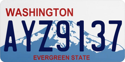 WA license plate AYZ9137